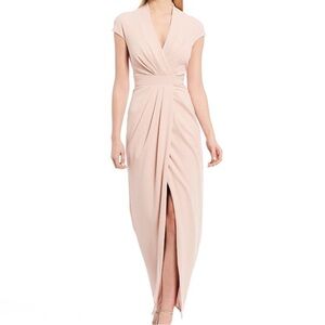 Belle Badgley Mischka Pink V Neck Dress sz 10